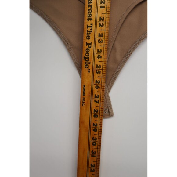 Abercrombie & Fitch Soft  Collection Beige Long-Sleeve Bodysuit Snap Closure S - Picture 9 of 9